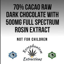 Load image into Gallery viewer, Organic CannaConfectioner ~ dark chocolate rosin bar